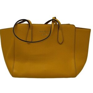 Yellow Leather Tote Bag